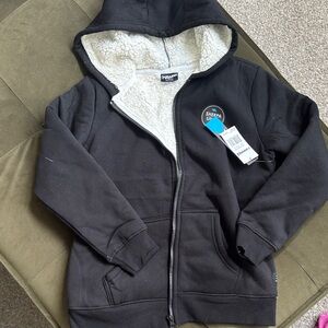 Tony Hawk Kids Black Hooded Sherpa-Lined Zip Sweatshirt